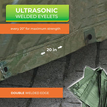 Load image into Gallery viewer, <span><b>Rainexo 90 GSM Tarp "STRONG"</b></span><br/>Green, Waterproof, UV-resistant, Frostproof