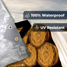 Load image into Gallery viewer, <span><b>Rainexo 150 GSM HayTarp "HEAVY DUTY"</b></span><br/>Silver, Waterproof, UV-resistant, Frostproof